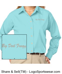 Ladies Long Sleeve Stain Release Poplin Design Zoom